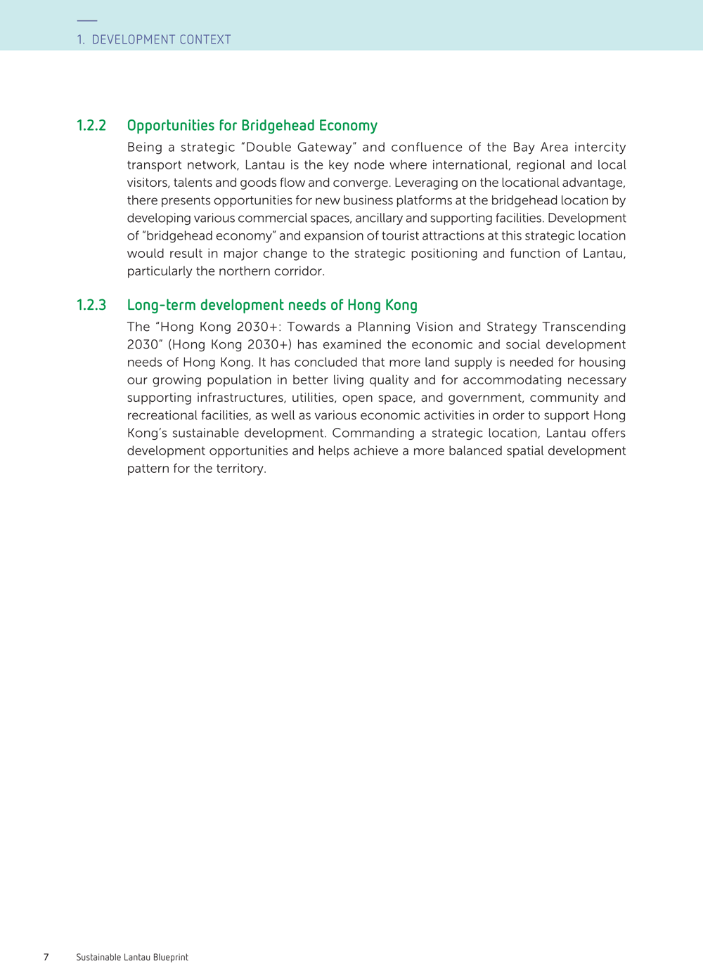 Sustainable Lantau Blueprint (full report) by HKSAR Civil Engineering and Development Department.