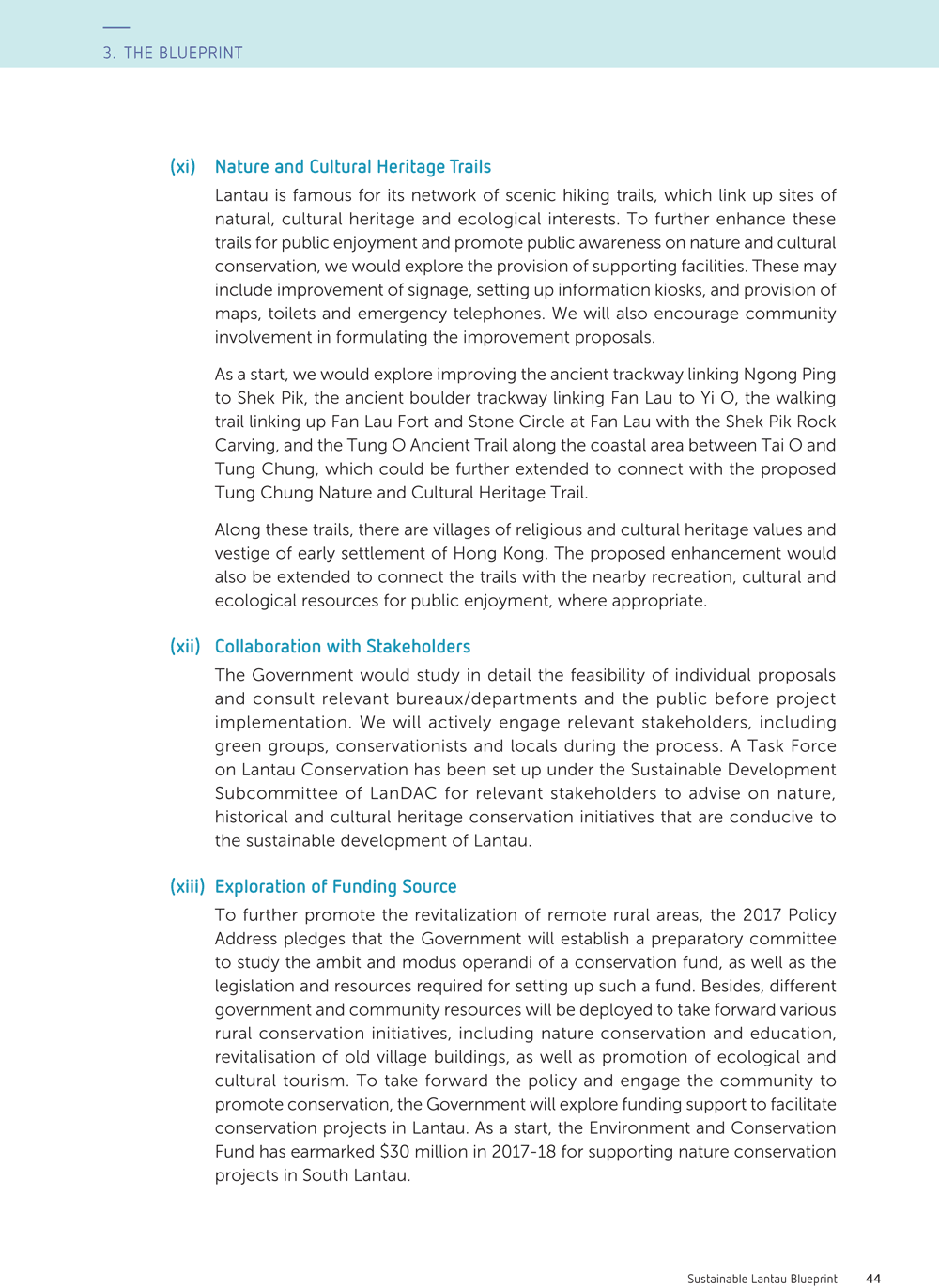 Sustainable Lantau Blueprint (full report) by HKSAR Civil Engineering and Development Department.