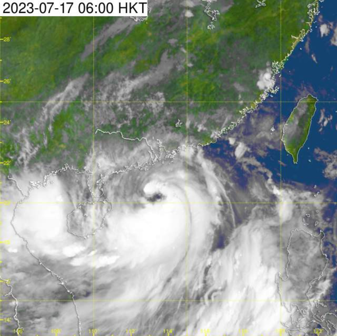 Typhoon Talim -- HK Observatory Satellite Image